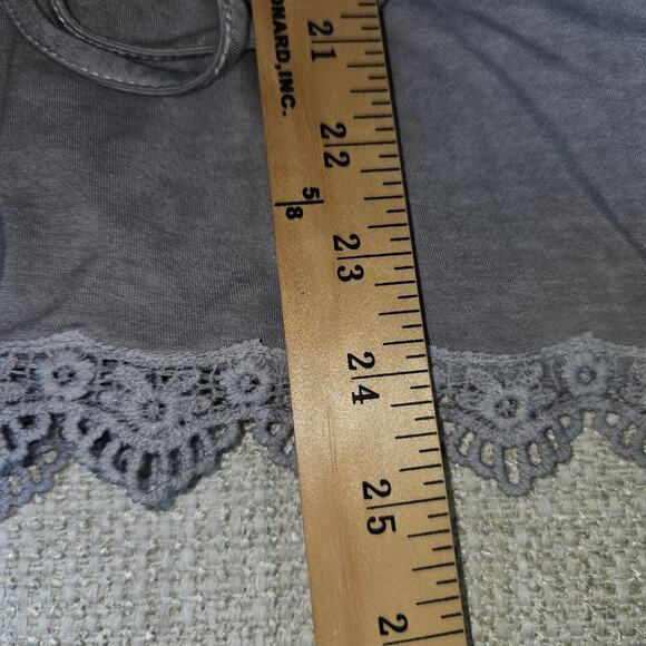 Pol Grey Whimseygoth Lace Boho Statement Sleeve Feminine Bell Sleeve Tunic top M - Picture 9 of 13